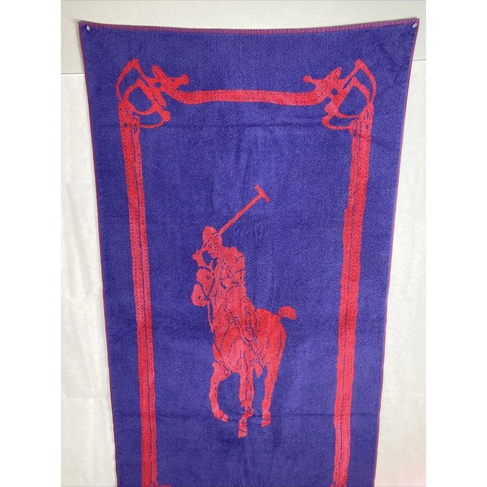 Vintage Ralph Lauren Red Blue Beach Towel